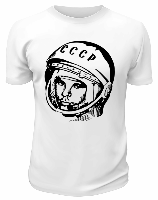 Футболка белая  мужская Космонавт СССР