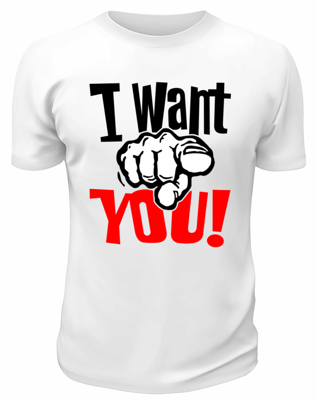 Футболка белая  мужская I want you