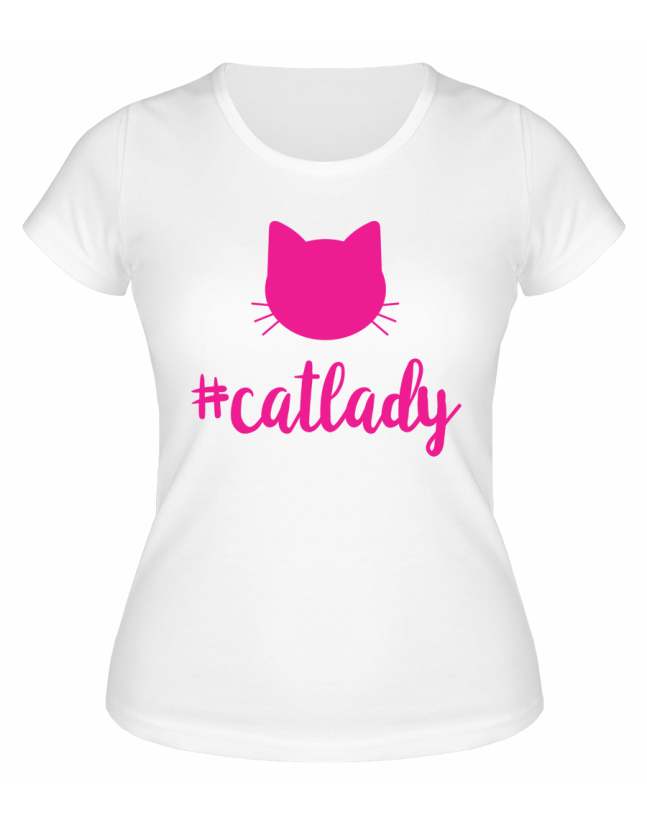 Футболка белая #catlady