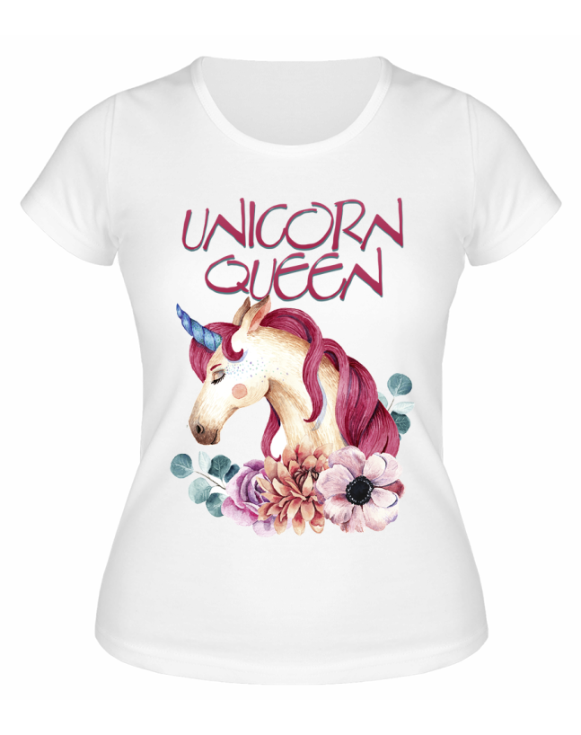 Футболка белая  Unicorn queen