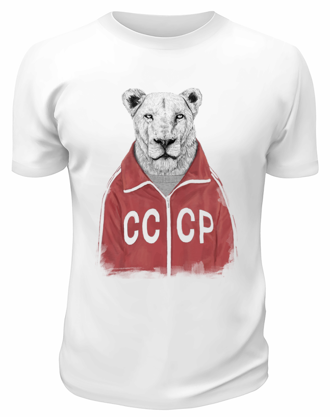 Футболка белая  Советский лев