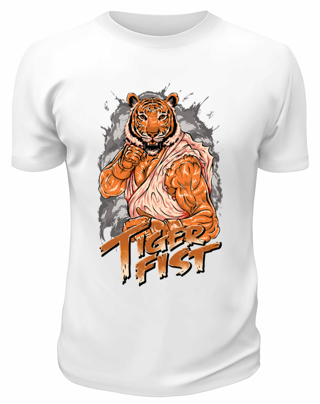 Футболка белая  Tiger fist