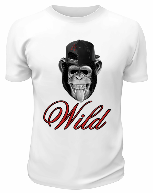 Футболка белая  Обезьяна Wild