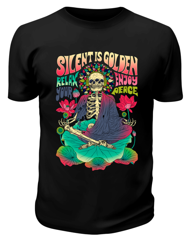 Футболка черная Silent is golden