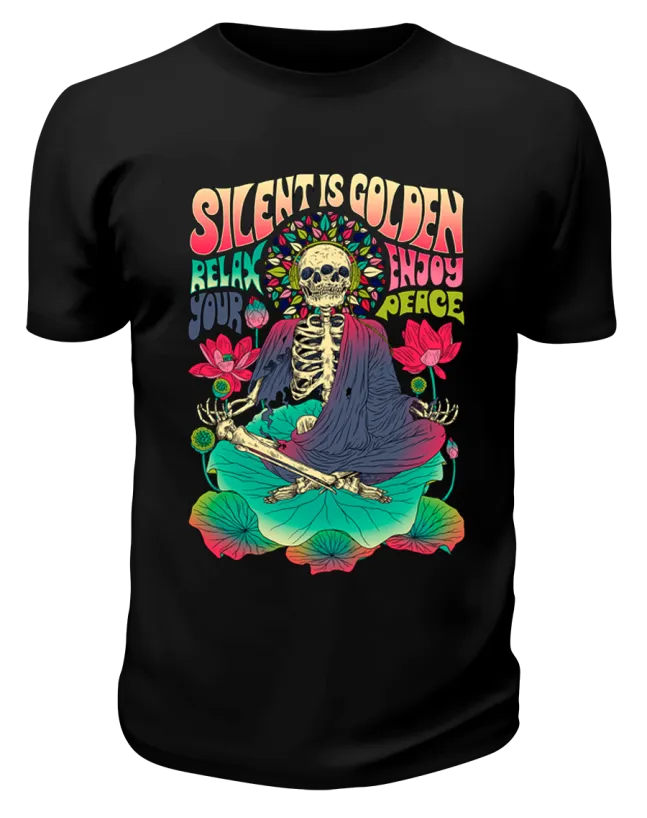 Футболка черная Silent is golden