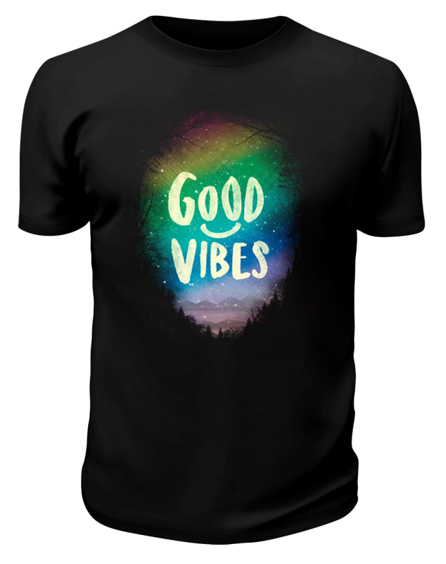 Футболка черная Good vibes