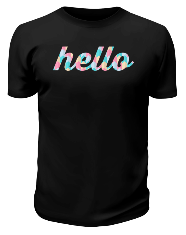 Черная футболка Hello