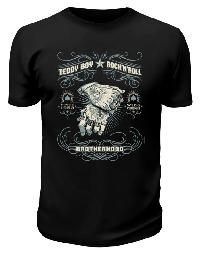 Футболка черная Rock'n'roll Teddy boy