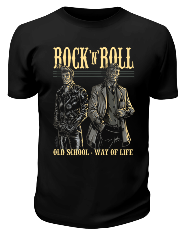 Футболка черная Rock'n'roll old school