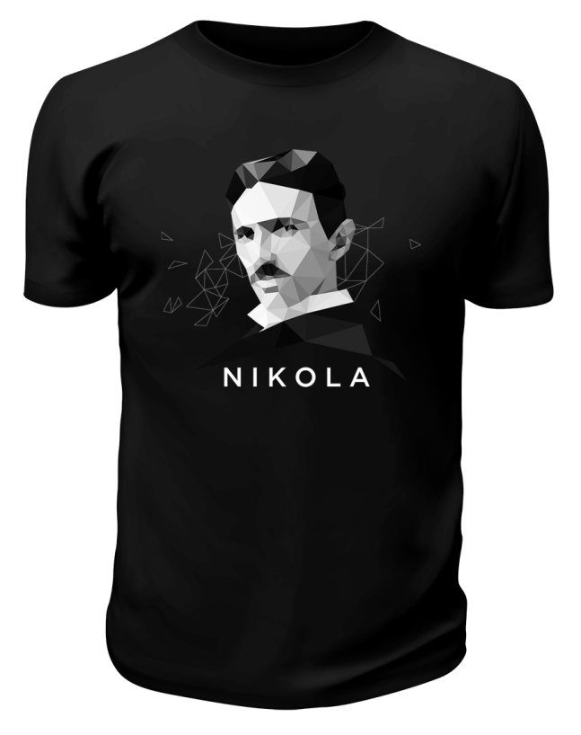Черная футболка Никола Тесла nikola