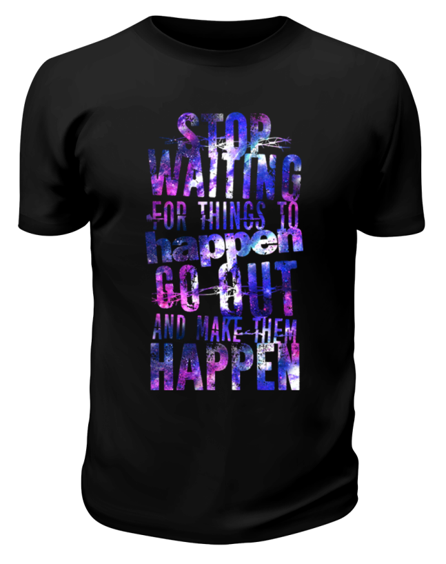 Футболка черная Stop watting