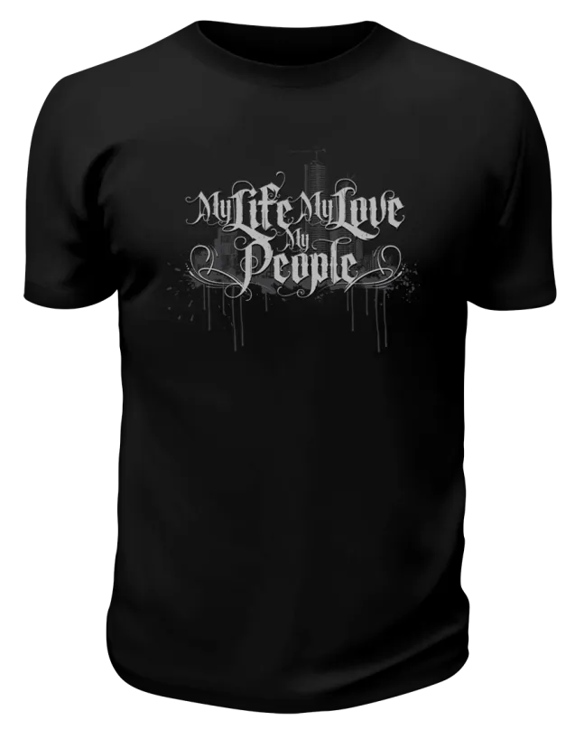 Футболка черная My life my love people