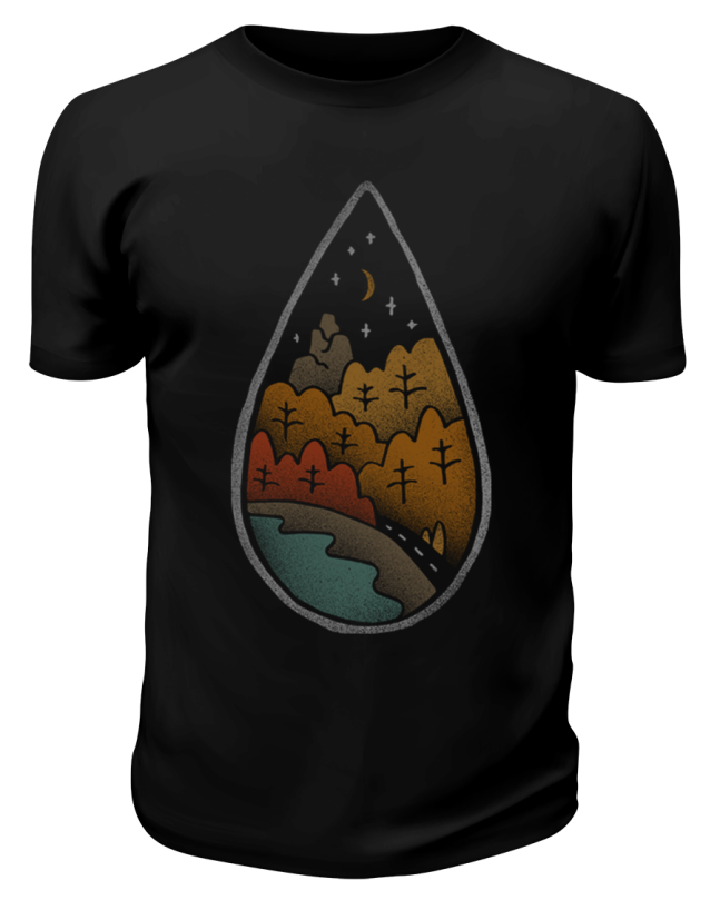 Футболка черная Осеняя капля