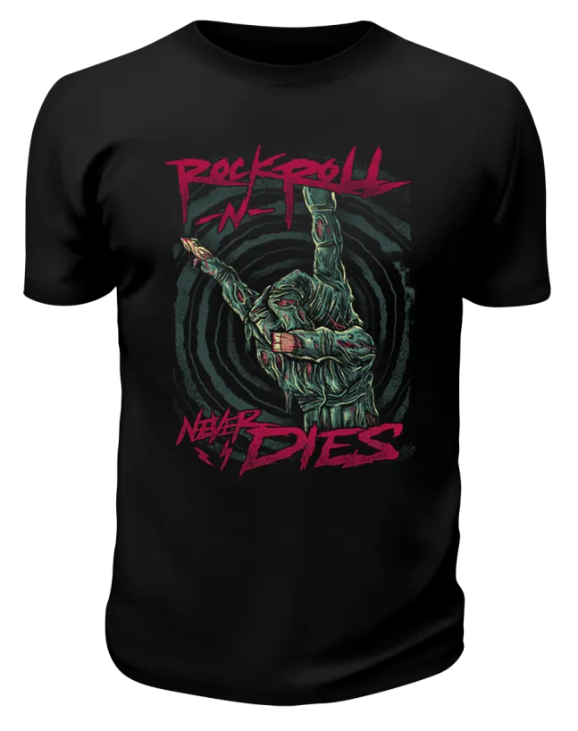 Черная футболка Rock'n'roll never dies
