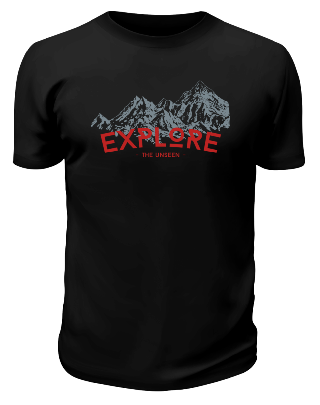 Футболка черная Горы "explore"