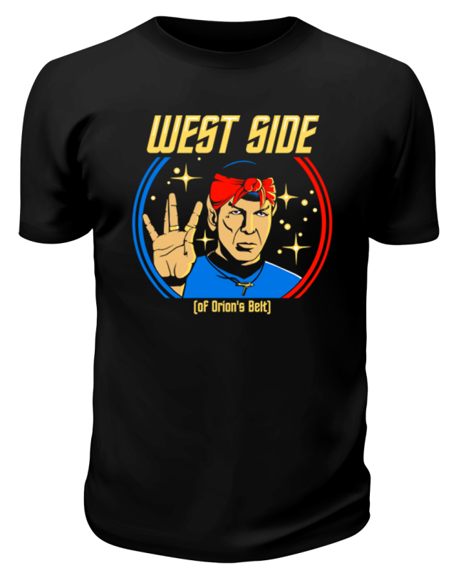 Футболка черная Гангста Спок west side