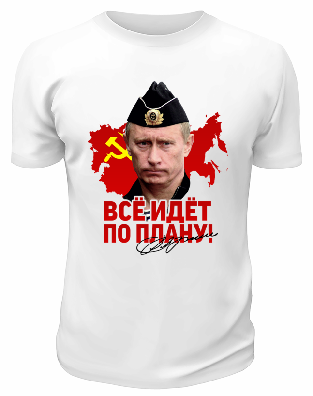 Футболка белая  Всё идёт по плану
