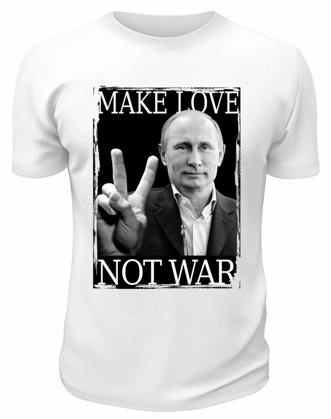 Футболка белая  Make love not war