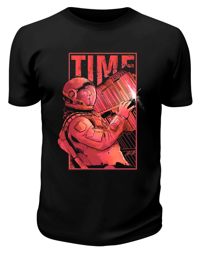 Футболка черная Астронавт Time