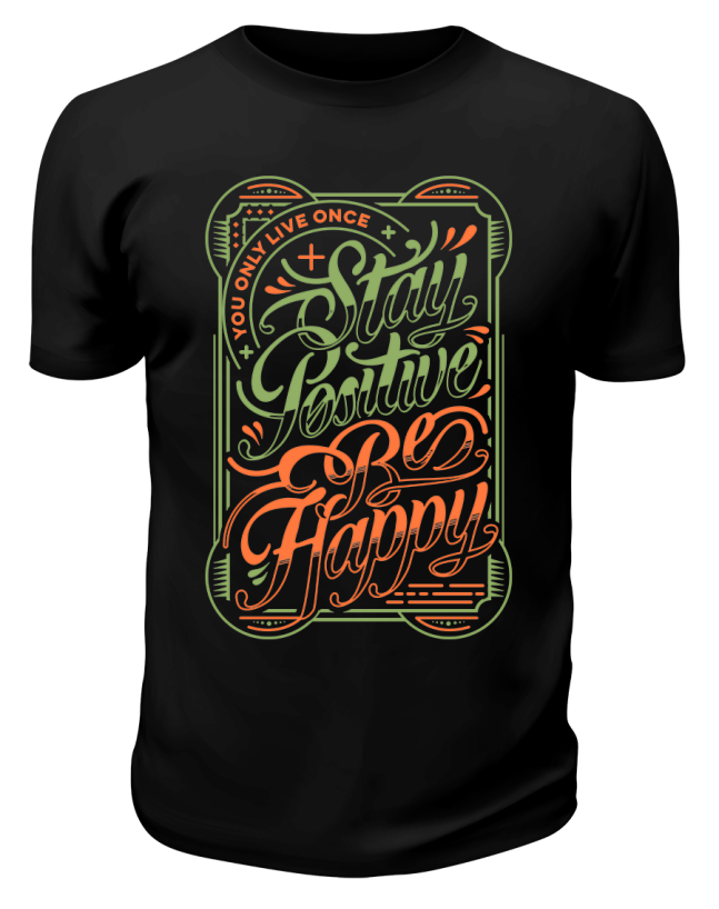 Футболка черная Be happy