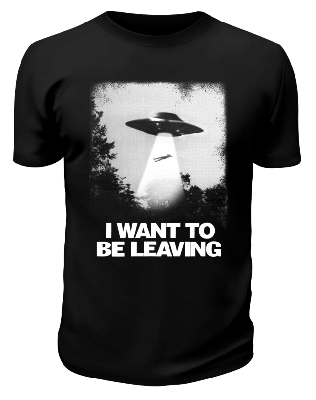 Футболка черная Похищение I want be to leaving