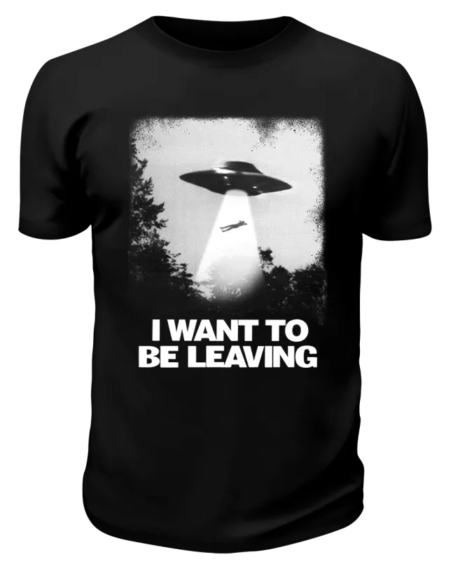 Футболка черная Похищение I want be to leaving